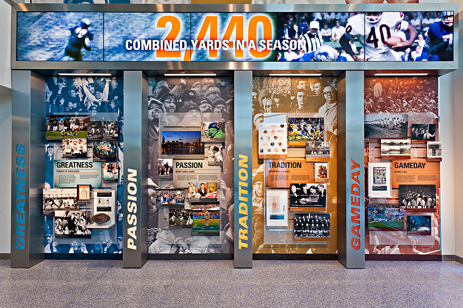 Chicago Bears Display cases with artifacts